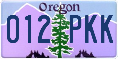 OR license plate 012PKK