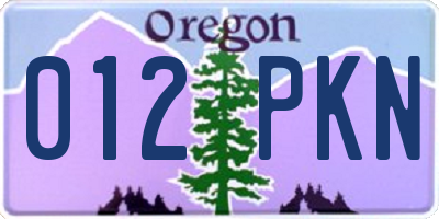 OR license plate 012PKN