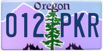 OR license plate 012PKR