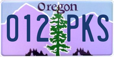 OR license plate 012PKS