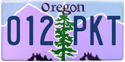OR license plate 012PKT