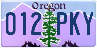 OR license plate 012PKY