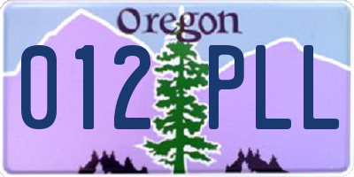 OR license plate 012PLL