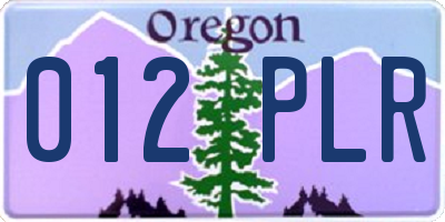 OR license plate 012PLR
