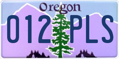 OR license plate 012PLS