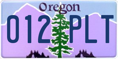 OR license plate 012PLT