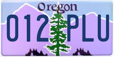 OR license plate 012PLU