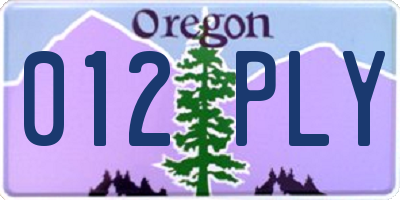OR license plate 012PLY