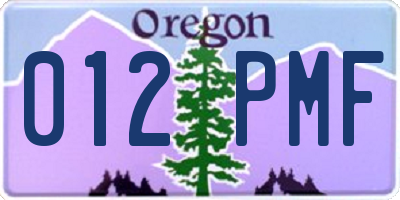 OR license plate 012PMF