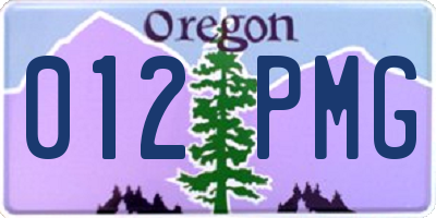 OR license plate 012PMG