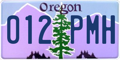 OR license plate 012PMH