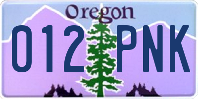 OR license plate 012PNK