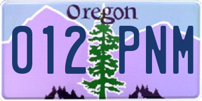 OR license plate 012PNM