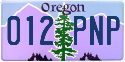 OR license plate 012PNP