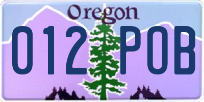 OR license plate 012POB