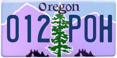 OR license plate 012POH