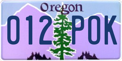 OR license plate 012POK