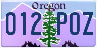 OR license plate 012POZ