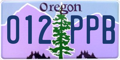 OR license plate 012PPB