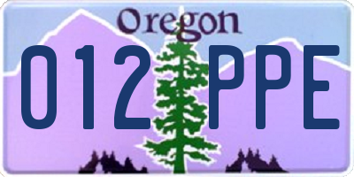 OR license plate 012PPE