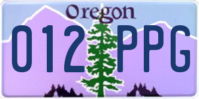 OR license plate 012PPG