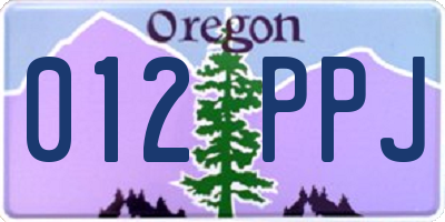 OR license plate 012PPJ