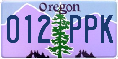 OR license plate 012PPK