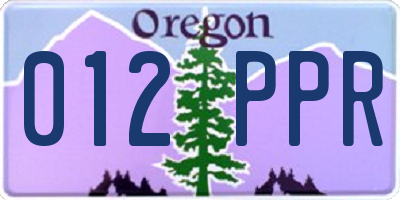 OR license plate 012PPR