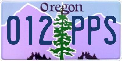 OR license plate 012PPS