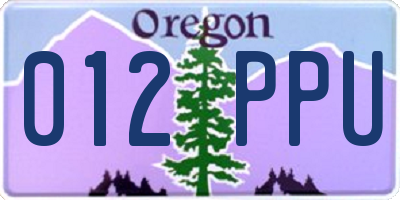 OR license plate 012PPU
