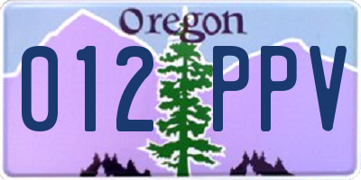OR license plate 012PPV