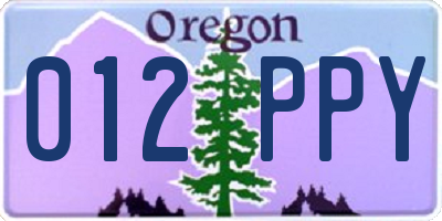 OR license plate 012PPY