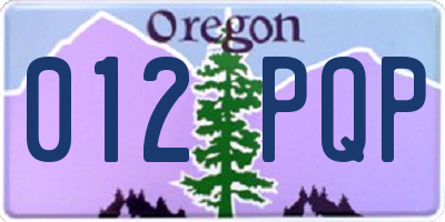 OR license plate 012PQP