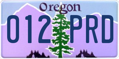 OR license plate 012PRD
