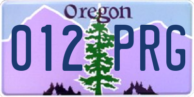 OR license plate 012PRG