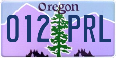 OR license plate 012PRL