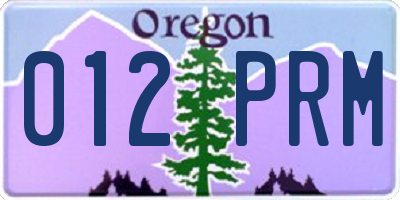 OR license plate 012PRM