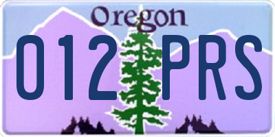 OR license plate 012PRS