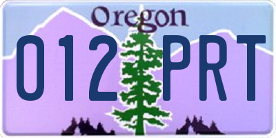 OR license plate 012PRT