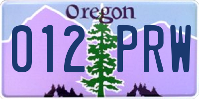 OR license plate 012PRW