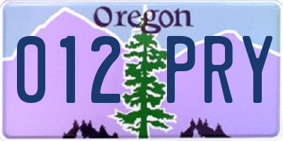 OR license plate 012PRY
