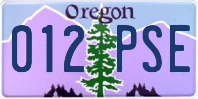 OR license plate 012PSE