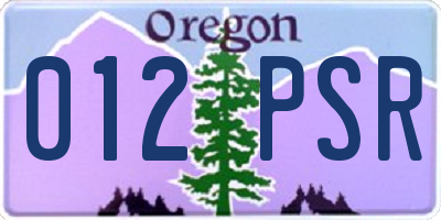 OR license plate 012PSR