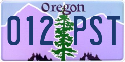 OR license plate 012PST