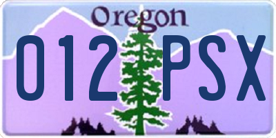 OR license plate 012PSX