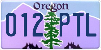 OR license plate 012PTL