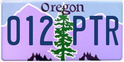 OR license plate 012PTR