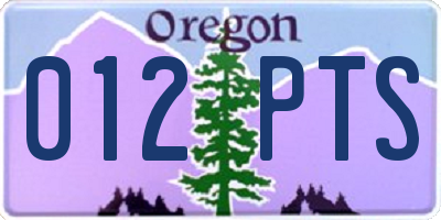 OR license plate 012PTS