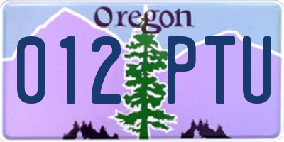 OR license plate 012PTU