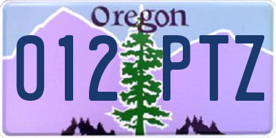 OR license plate 012PTZ